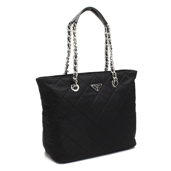 Prada Quilted Tessuto Nylon Chain Black Tote NEW - Picture 1 of 8